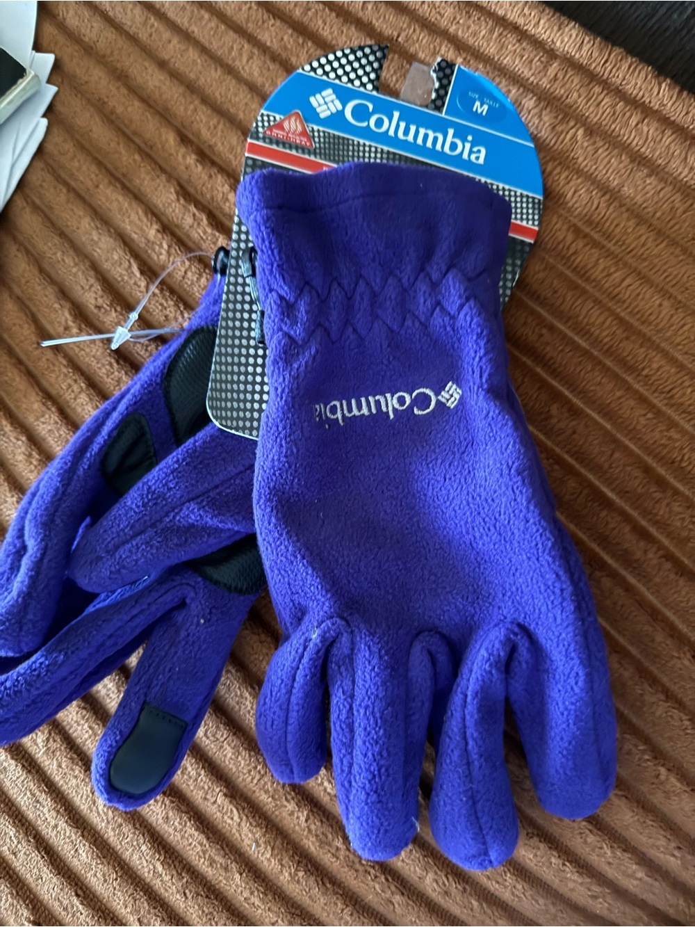 Columbia Purple Fleece Gloves with Touchscreen Tips